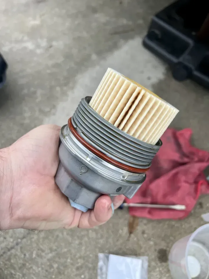 New Oil filter installed in the housing